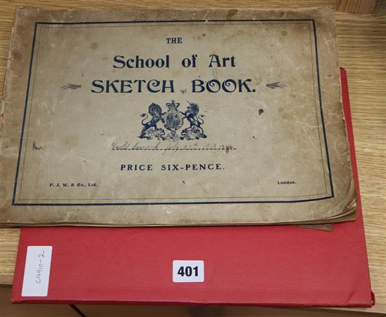 Two sketch books of costume designs dated 1913 and London lithographs